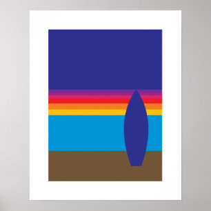 Sunset Surf Print Poster
