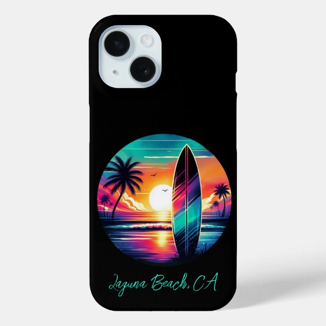 Sunset Surfboard Vibes Case-Mate iPhone Hülle (Rückseite)