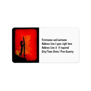 Sunset Surfer Girl Adressaufkleber