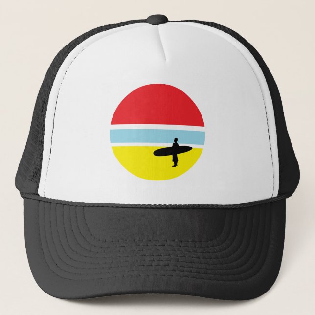 Sunset Surfer Trucker Hat Truckerkappe (Vorderseite)