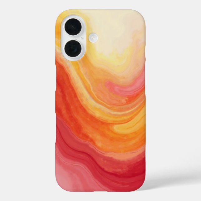 Sunset Swirl iPhone Case - Gelb, Rot & Orange (Rückseite)