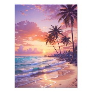 Sunset Symphony in Palm Tree Paradise Fotodruck