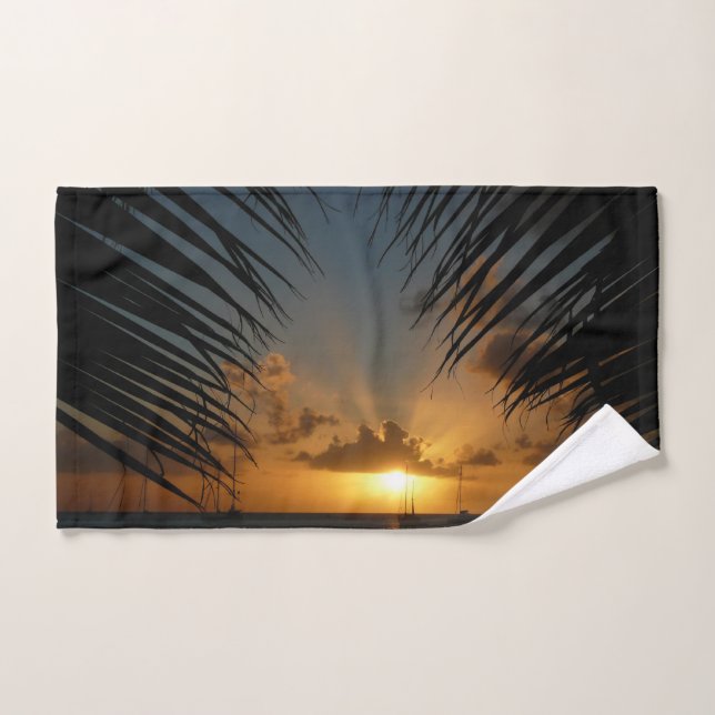 Sunset Through Palm Fronds (Serviette à main)