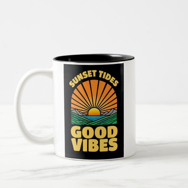 Sunset Tides Zweifarbige Tasse (Links)