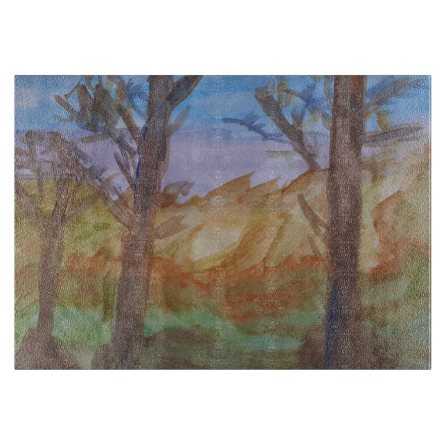 Sunset Trees Schneidebrett (Vorderseite)
