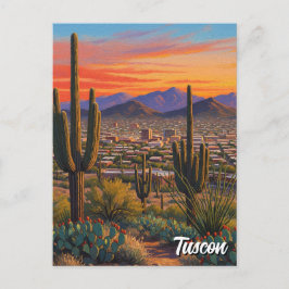 Sunset Tuscon Skyline Arizona Postkarte