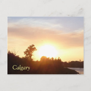 Sunset über Calgary Skyline Postkarte