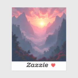 Sunset Valley - Square Vinyl  Aufkleber