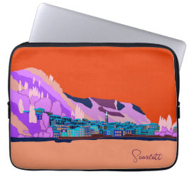 Sunset Varenna Como Italien Illustration Reisen Laptopschutzhülle
