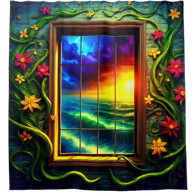 Sunset View Duschvorhang (Vorderseite)