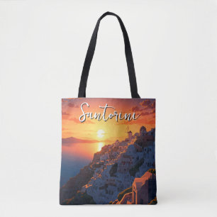 Sunset View Santorini Griechenland Cyclades Reisen Tasche