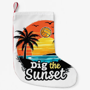 "Sunset volleyball" - Volleyballdesign für Spieler Kleiner Weihnachtsstrumpf