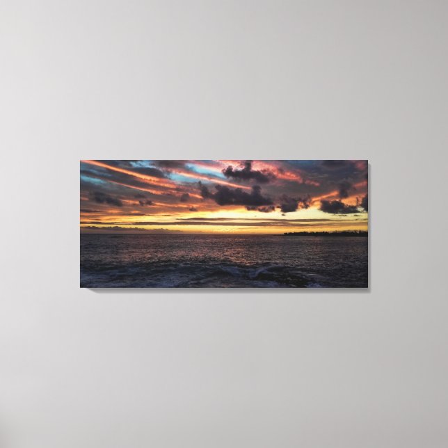 Sunset von Kailua-Kona Hawaii Leinwanddruck (Vorderseite)