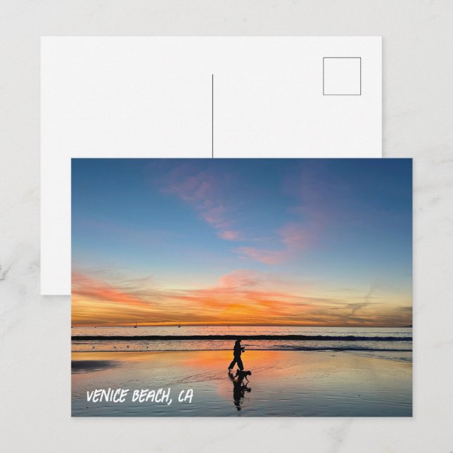 Sunset Walk - Venice Beach, CA Postkarte (Vorne/Hinten)