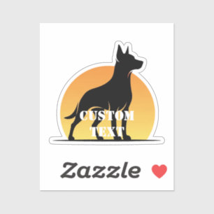 Sunset Watchdog: Personalisierte Hunde-Silhouette Aufkleber