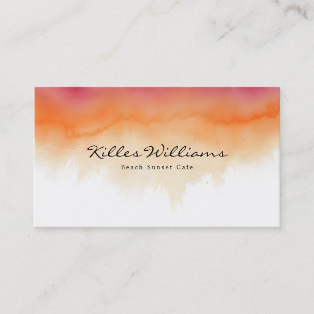 Sunset Watercolor Business Card  Visitenkarte (Vorderseite)
