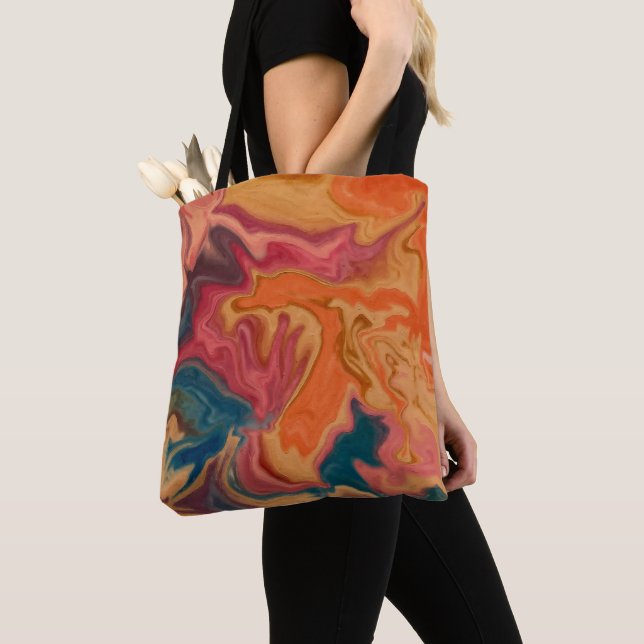 Sunset Watercolor Glaze Tasche (Von Nahem)