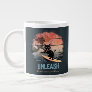 Sunset Wave Riding Cat Jumbo-Tasse
