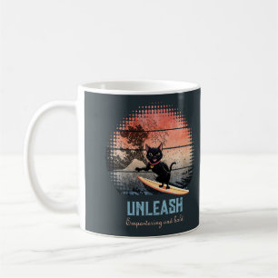Sunset Wave Riding Cat Kaffeetasse