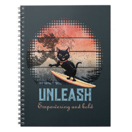 Sunset Wave Riding Cat Notizblock