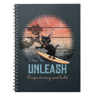 Sunset Wave Riding Cat Notizblock