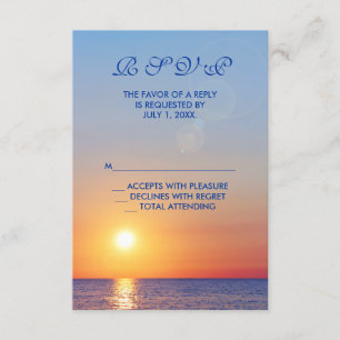 Sunset Wedding RSVP Karte