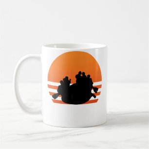 Sunset Whitewater Rafting T-Shirt Flussfloßfahren Kaffeetasse