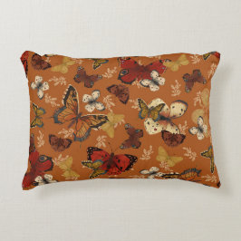 Sunset Wings Orange Butterfly Pattern Dekokissen