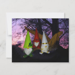 Sunset Woodland Gnomes Feiertagskarte