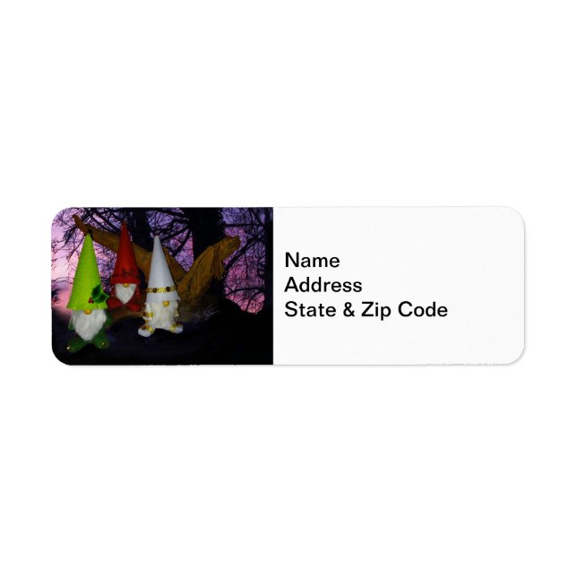 Sunset Woodland Gnomes Rücksendeadresse (Vorne)