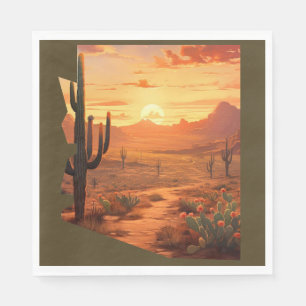 Sunset Wüste Arizona Staat Serviette