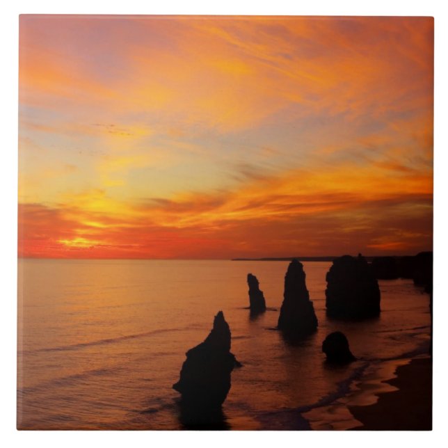 Sunset, Zwölf Apostel, Port Campbell National Fliese (Vorderseite)