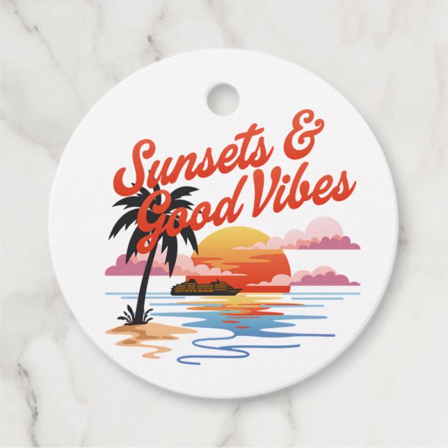 Sunsets & Good Vibes Cruising Ducks Geschenkanhänger (Vorderseite)