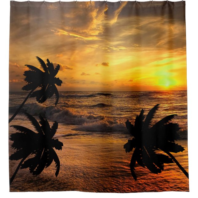 SUNSETS OZEAN SCENERY NATURE DUSCHVORHANG (Vorderseite)