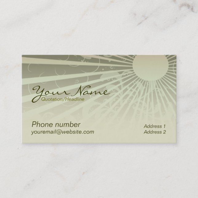 Sunshina Business Card Visitenkarte (Vorderseite)