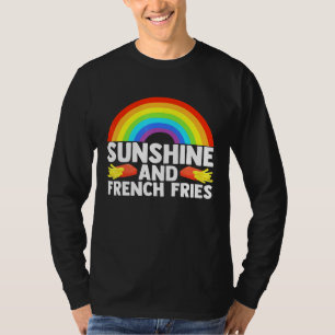 Sunshine and French Fries Food Pun Rainbow 60er 70 T-Shirt