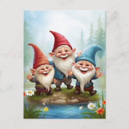 Sunshine and Rain Gnomes Postkarte