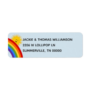 Sunshine and Rainbows Address Lable
