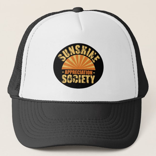 "Sunshine Appreciation Society" Trucker Summer Hat Truckerkappe (Vorderseite)