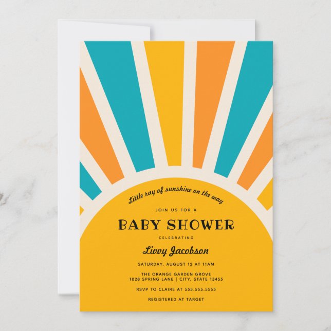 Sunshine Baby Boy Shower Invitation (Devant)
