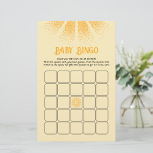 Sunshine Baby Dusche Bingo Spiel
