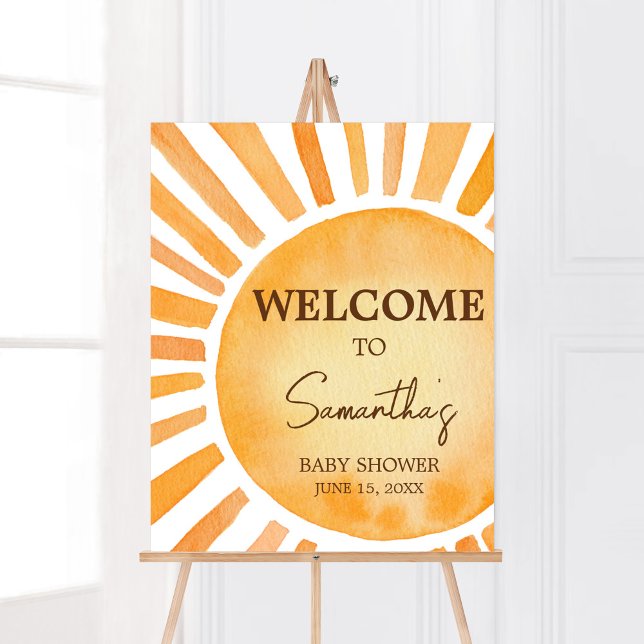 Sunshine Baby Dusche Willkommen Poster (A Little Ray of Sunshine Baby Shower Welcome Sign)