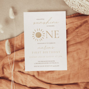 Sunshine Baby First Geburtstag Einladung