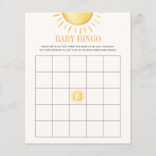 Sunshine Baby Shower Bingo Game