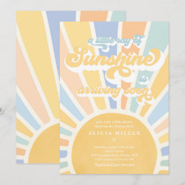 Sunshine Baby Shower Boho Mute Rainbow Sunshine Einladung