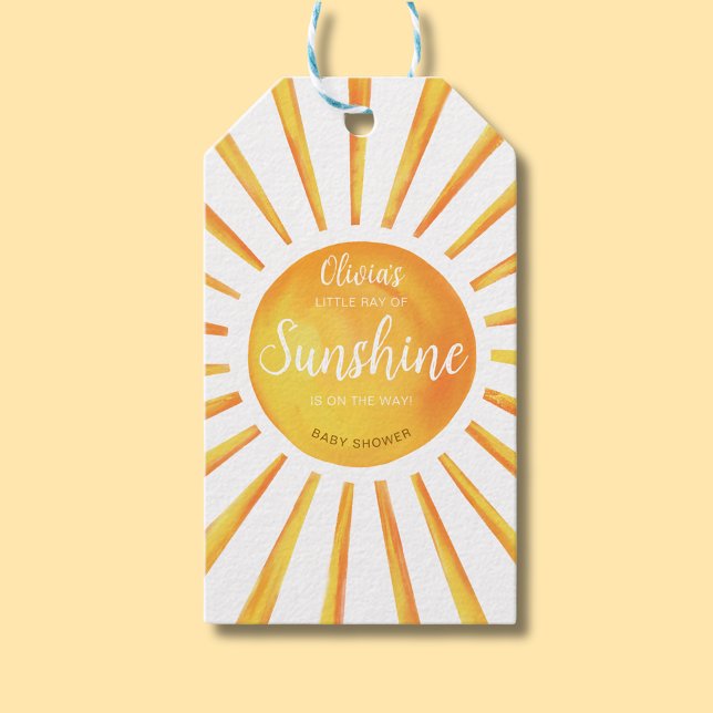 Sunshine Baby Shower Geschenkanhänger (Little Ray of Sunshine Baby Shower Gift Tag)