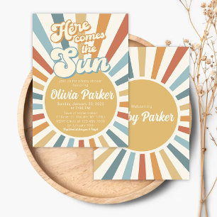 Sunshine Baby shower Invitation Rétro Vintage