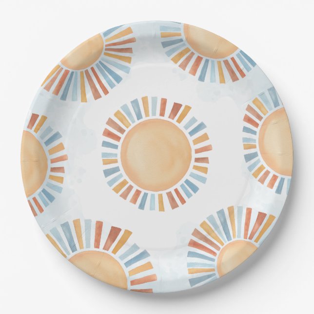 Sunshine Baby Shower Pappteller (Vorderseite)