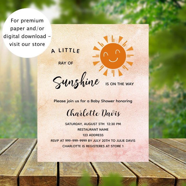 Sunshine Baby Showsonne Mädchen - Budget Einladung Flyer (Von Creator hochgeladen)