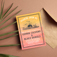 Sunshine Beach Destination Ocean Wedding Card